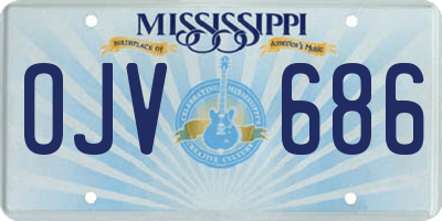 MS license plate OJV686