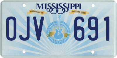 MS license plate OJV691
