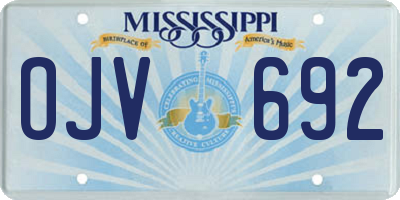 MS license plate OJV692