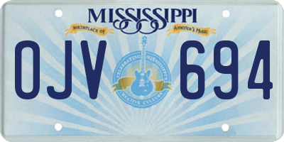 MS license plate OJV694