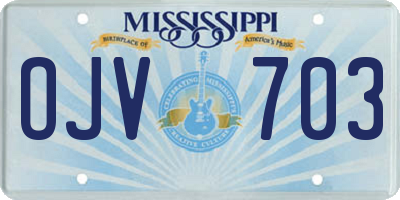 MS license plate OJV703