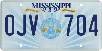 MS license plate OJV704