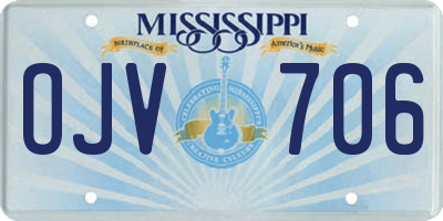 MS license plate OJV706