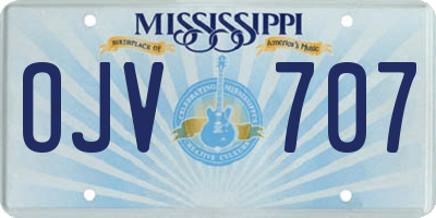 MS license plate OJV707