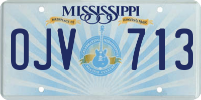 MS license plate OJV713
