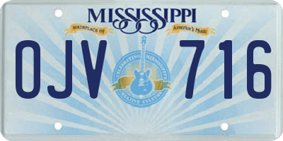 MS license plate OJV716