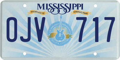 MS license plate OJV717