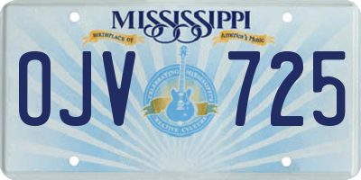 MS license plate OJV725