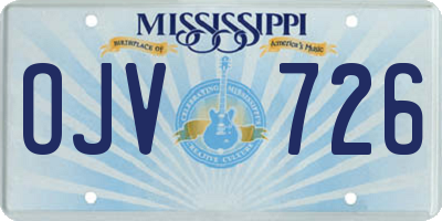 MS license plate OJV726