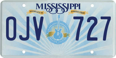 MS license plate OJV727