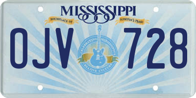 MS license plate OJV728
