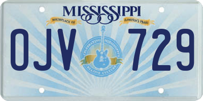 MS license plate OJV729