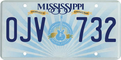 MS license plate OJV732