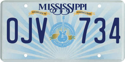 MS license plate OJV734