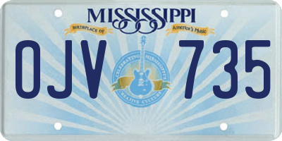 MS license plate OJV735