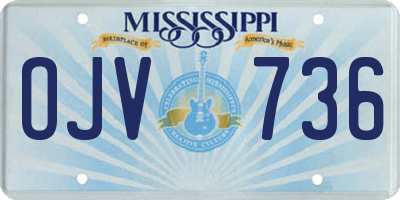 MS license plate OJV736