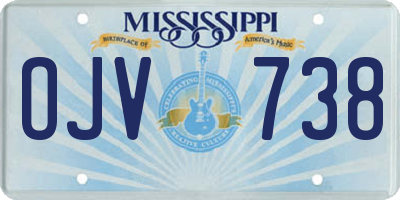 MS license plate OJV738