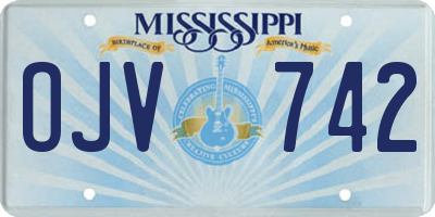 MS license plate OJV742