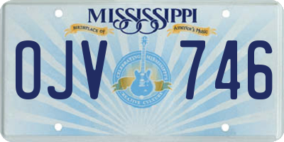MS license plate OJV746