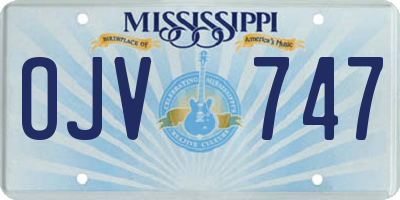 MS license plate OJV747