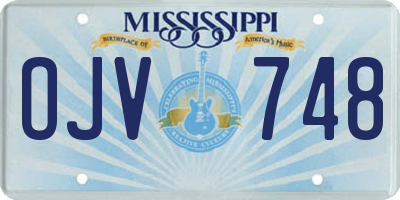 MS license plate OJV748