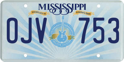 MS license plate OJV753