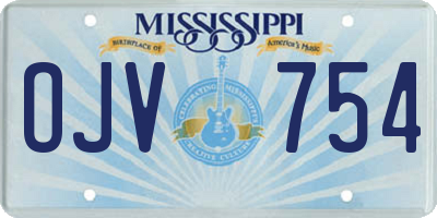 MS license plate OJV754