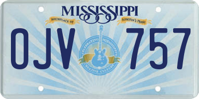 MS license plate OJV757
