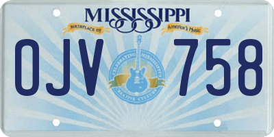 MS license plate OJV758