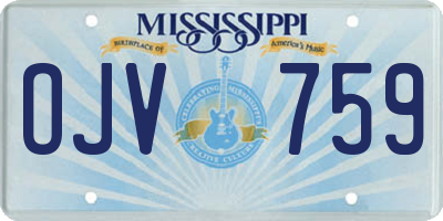 MS license plate OJV759