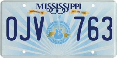 MS license plate OJV763