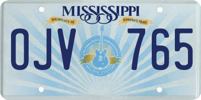 MS license plate OJV765
