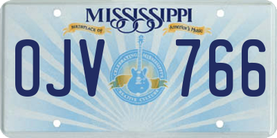 MS license plate OJV766