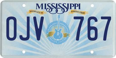 MS license plate OJV767