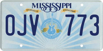 MS license plate OJV773