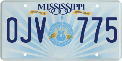 MS license plate OJV775