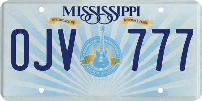 MS license plate OJV777