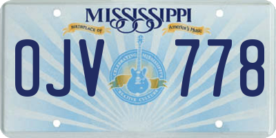 MS license plate OJV778