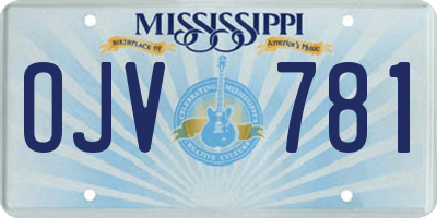 MS license plate OJV781
