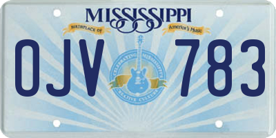 MS license plate OJV783