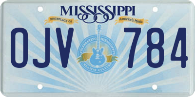 MS license plate OJV784