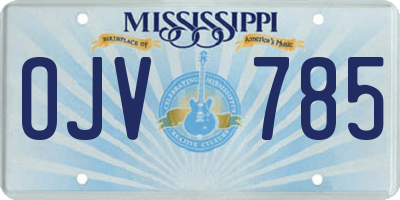 MS license plate OJV785