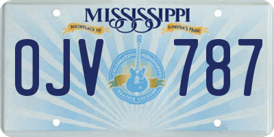 MS license plate OJV787