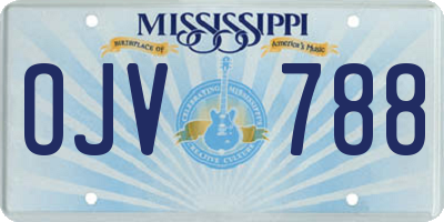 MS license plate OJV788