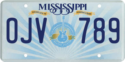 MS license plate OJV789