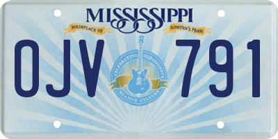 MS license plate OJV791