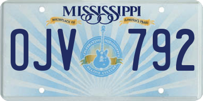 MS license plate OJV792