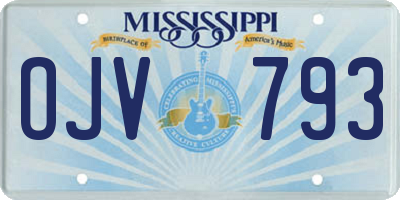 MS license plate OJV793