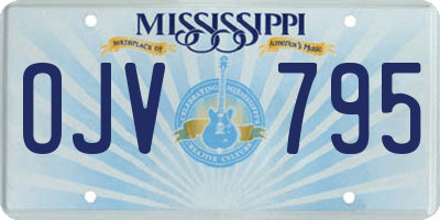 MS license plate OJV795