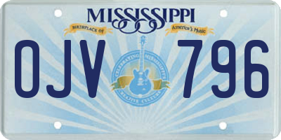 MS license plate OJV796